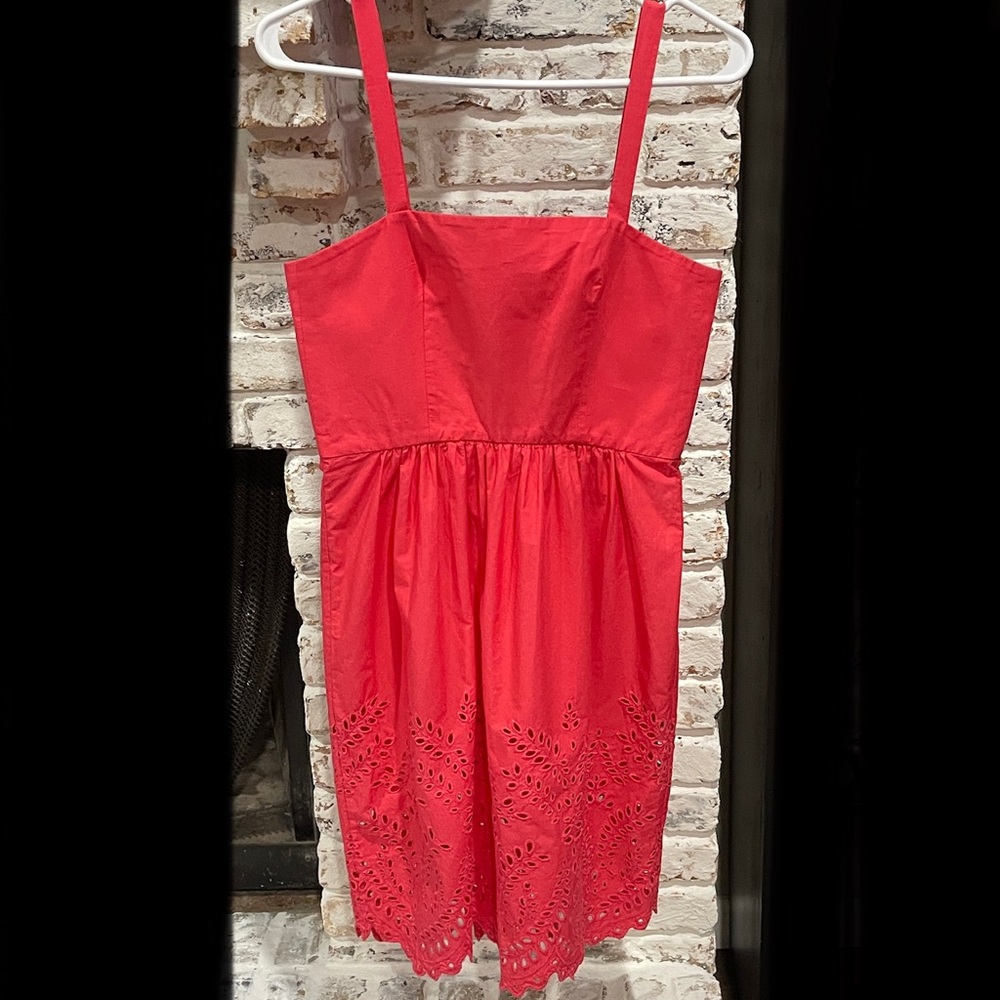 Isabel Marant Etoile Orange/Coral Serena Eyelet Dress Sz 38